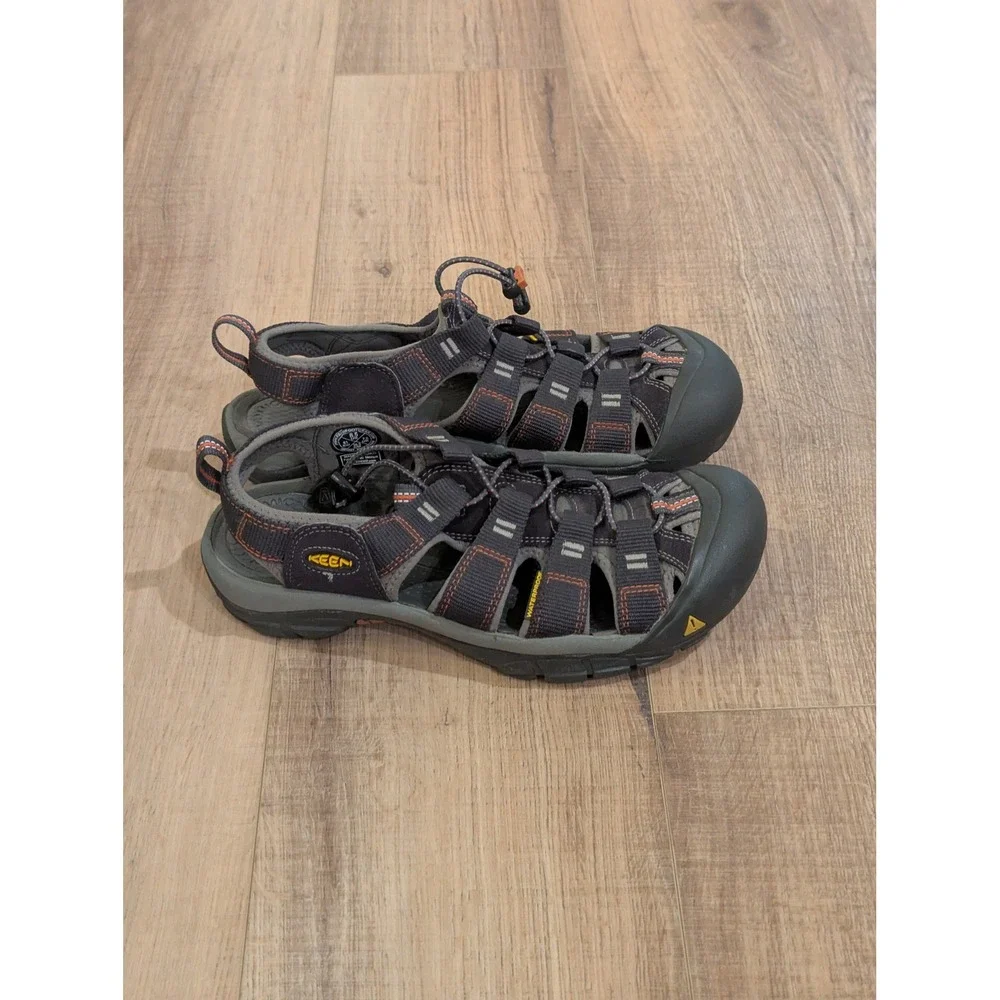 KEEN Newport H2 Waterproof Sandals Mens 8.5 Womans 10.5 Gray Orange Hike 1001931